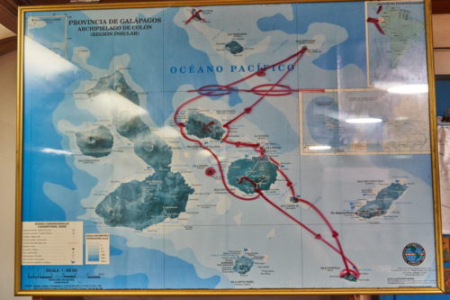 Unsere Route, Baltra, Galápagos, Ecuador 2019